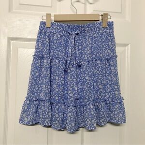 Blue floral skirt